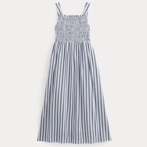 Everlane Smock Dress in White/Mazarine Blue
